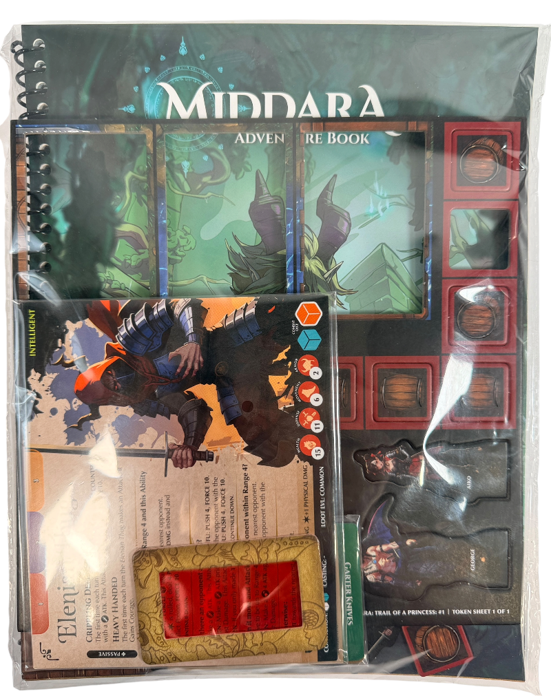 Factory-sealed Middara Trail of a Princess #1 adventure pack by Succubus Publishing, featuring a new micro-adventure for Middara Unintentional Malum.