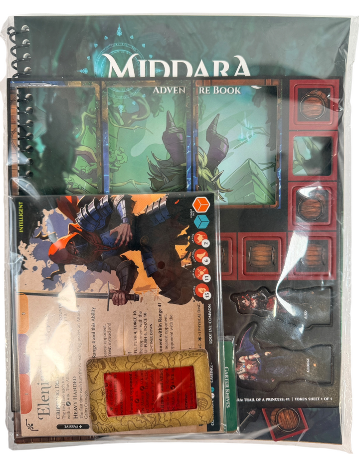 Factory-sealed Middara Trail of a Princess #1 adventure pack by Succubus Publishing, featuring a new micro-adventure for Middara Unintentional Malum.