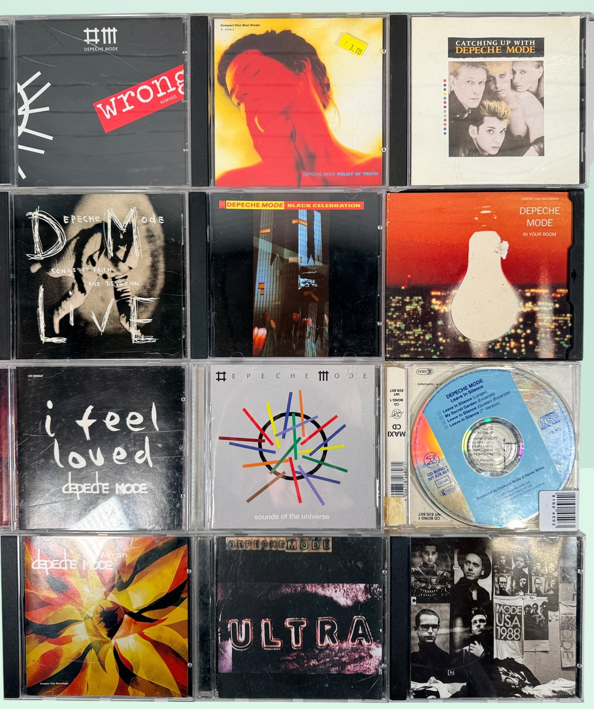 Large Depeche Mode CD lot with 28 discs including Violator, Black Celebration, 101, singles, remixes, and sealed copies. Complete fan collection bundle.