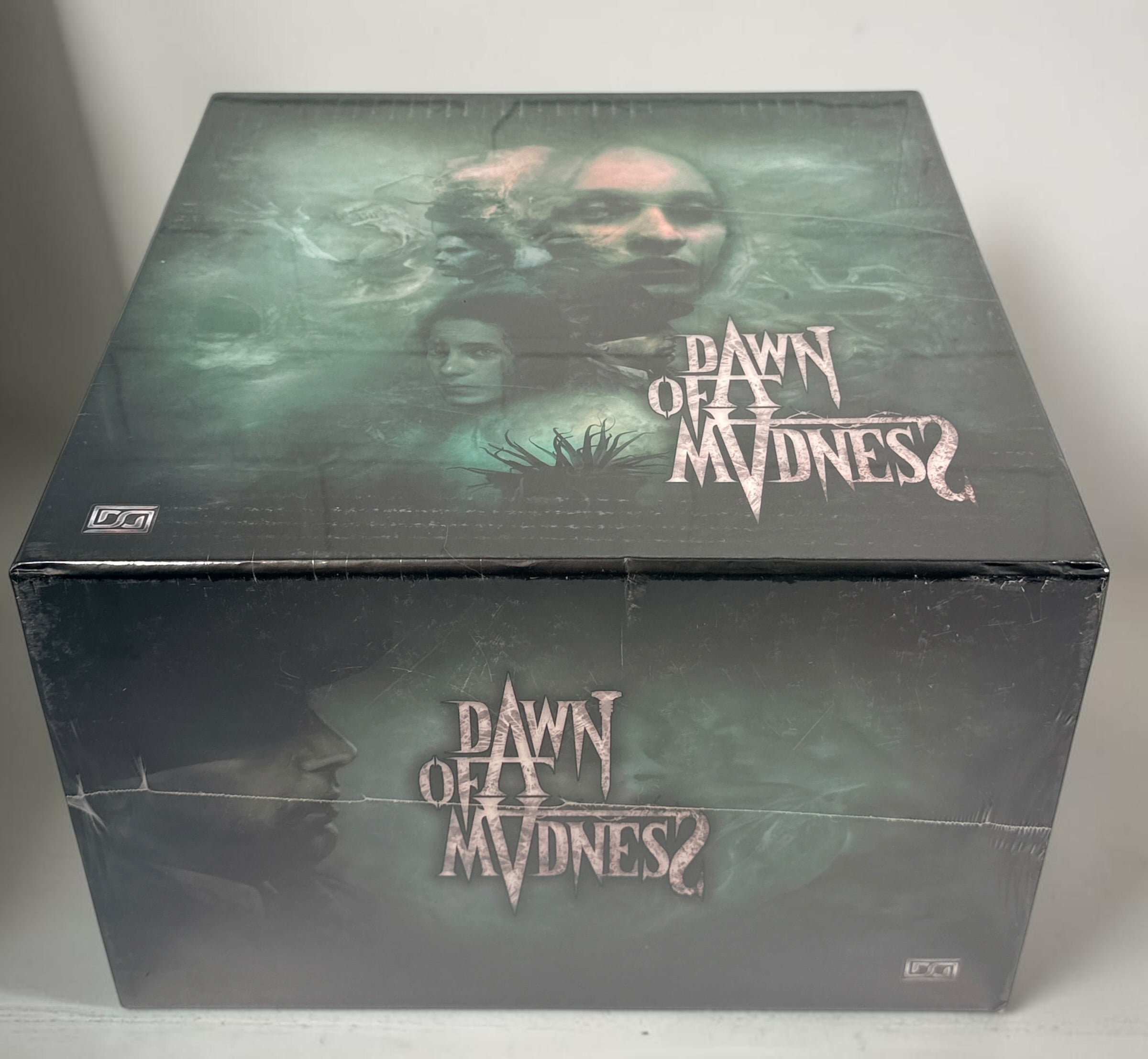Dawn of Madness DOM01 core board game by Diemension Games. Factory sealed 2023 edition with original packaging. Dark narrative horror adventure.