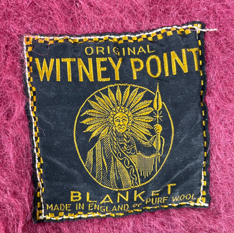 Vintage Witney Original Point 4 Point Wool Blanket, England, 88" x 72"