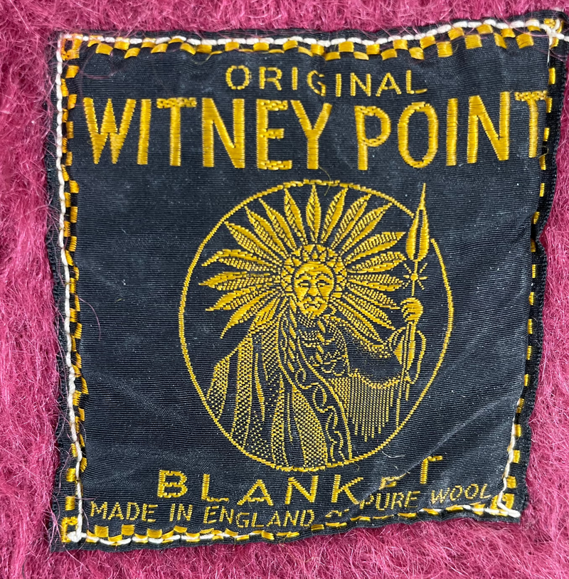 Vintage Witney Original Point 4 Point Wool Blanket, England, 88" x 72"