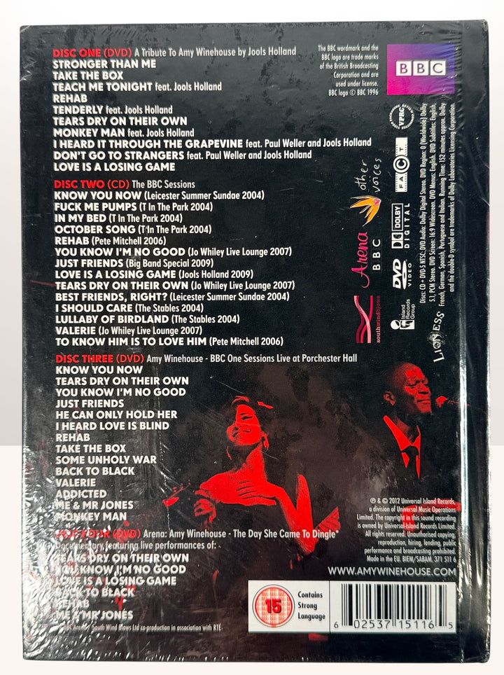 Factory sealed Amy Winehouse At The BBC 4 disc box set featuring rare BBC sessions, live performances and concert footage. Official Island Records release.