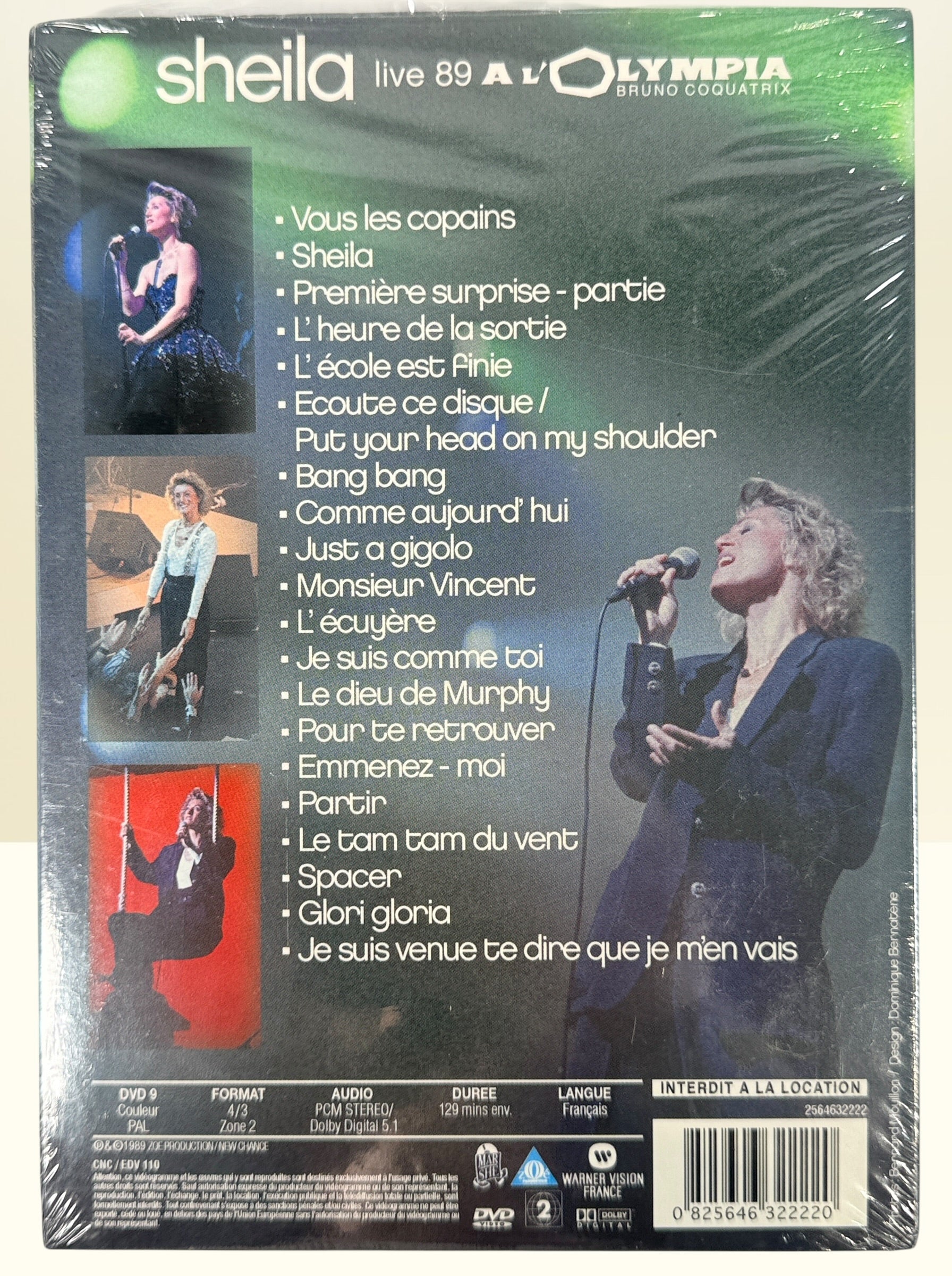 Sheila, Live 89 à l'Olympia, DVD de concert, scellé.