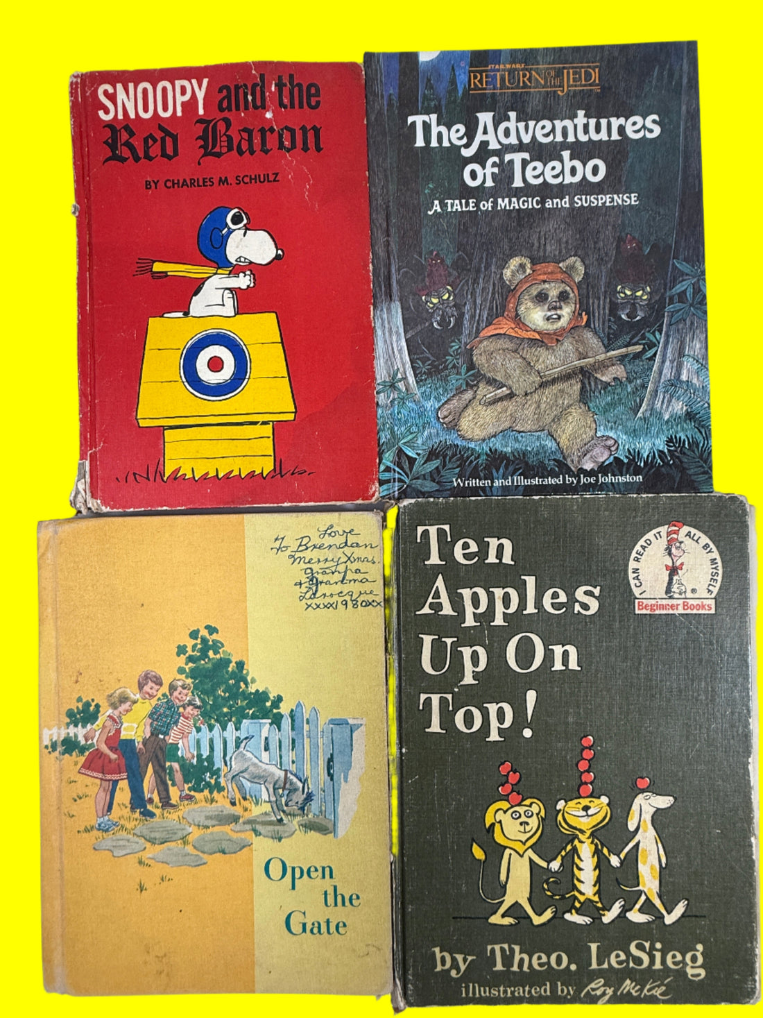 Vintage Children’s Book Lot (10) – Dr. Seuss Early Printing, Snoopy 1st Ed, Theo LeSieg, Classics – Mulberry Street, Ten Apples, People House