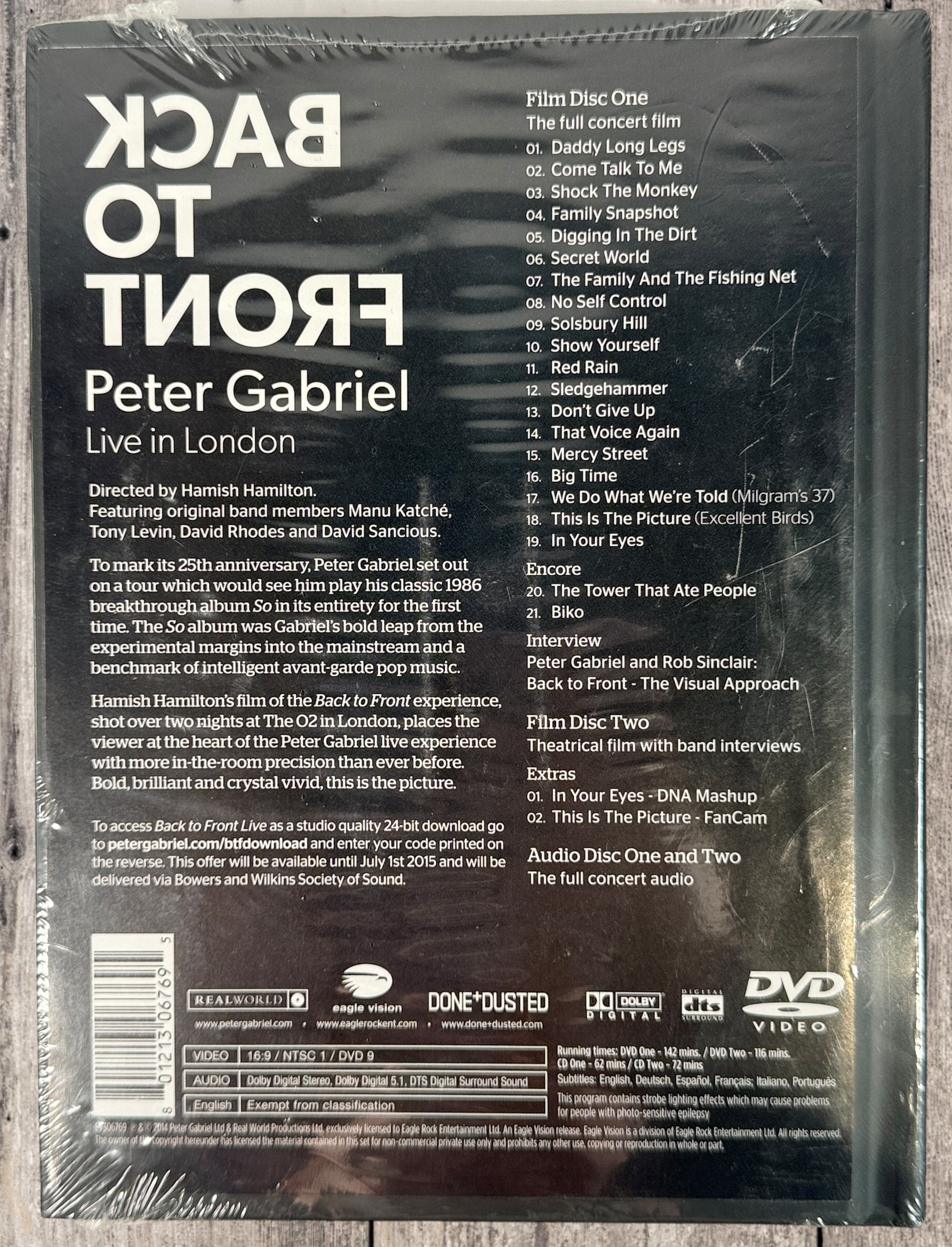 Peter Gabriel, Back to Front Live in London, Sealed Deluxe Edition