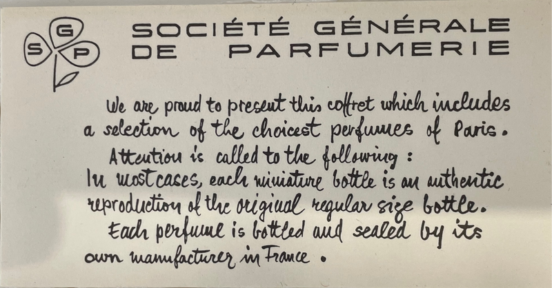 Rare ensemble de 10 pièces des Meilleurs Parfums de Paris. Mini-bouteilles