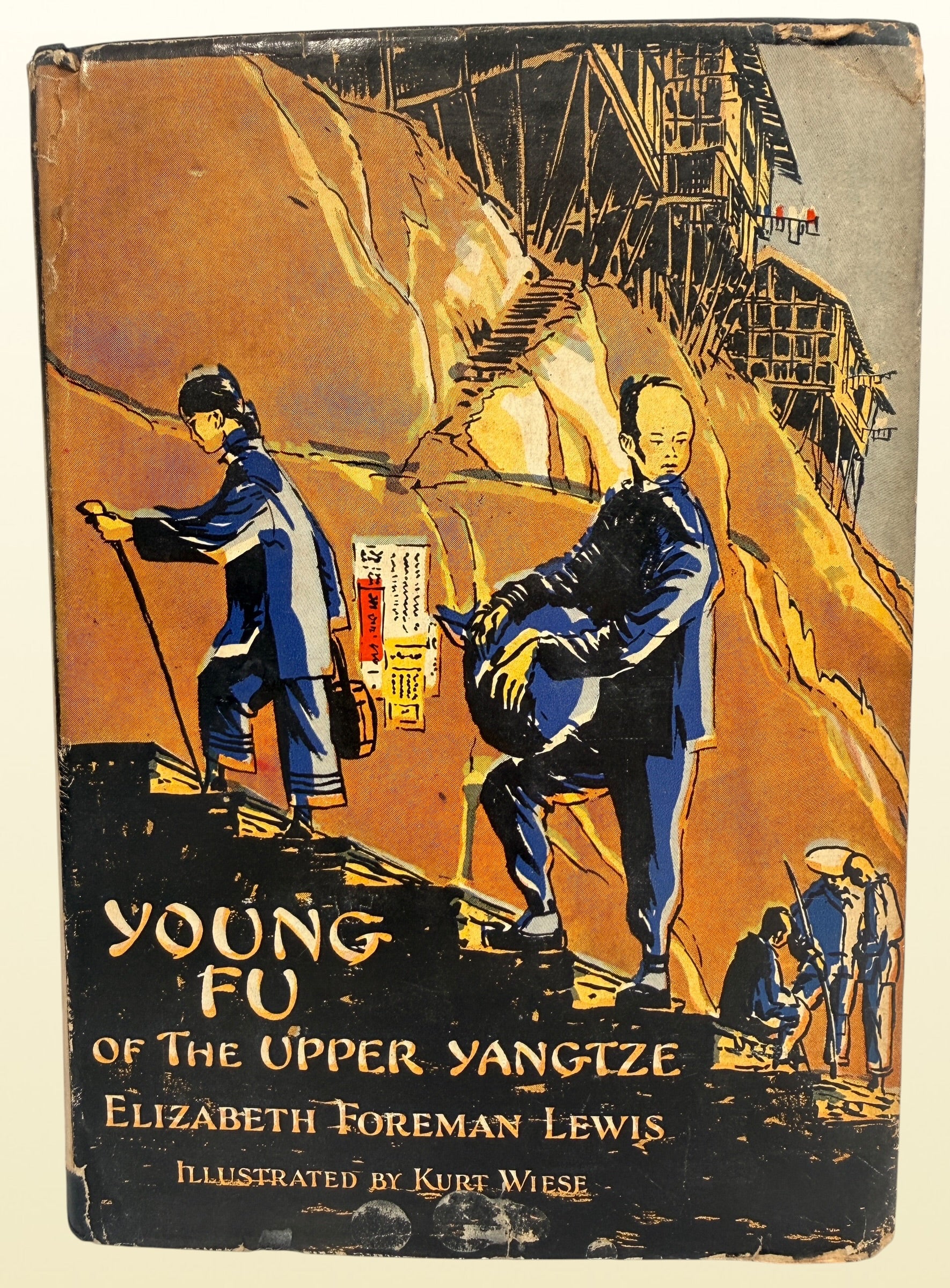 Vintage 1932 Young Fu of the Upper Yangtze by Elizabeth Foreman Lewis, illustrated by Kurt Wiese, with scarce original illustrated dust jacket.