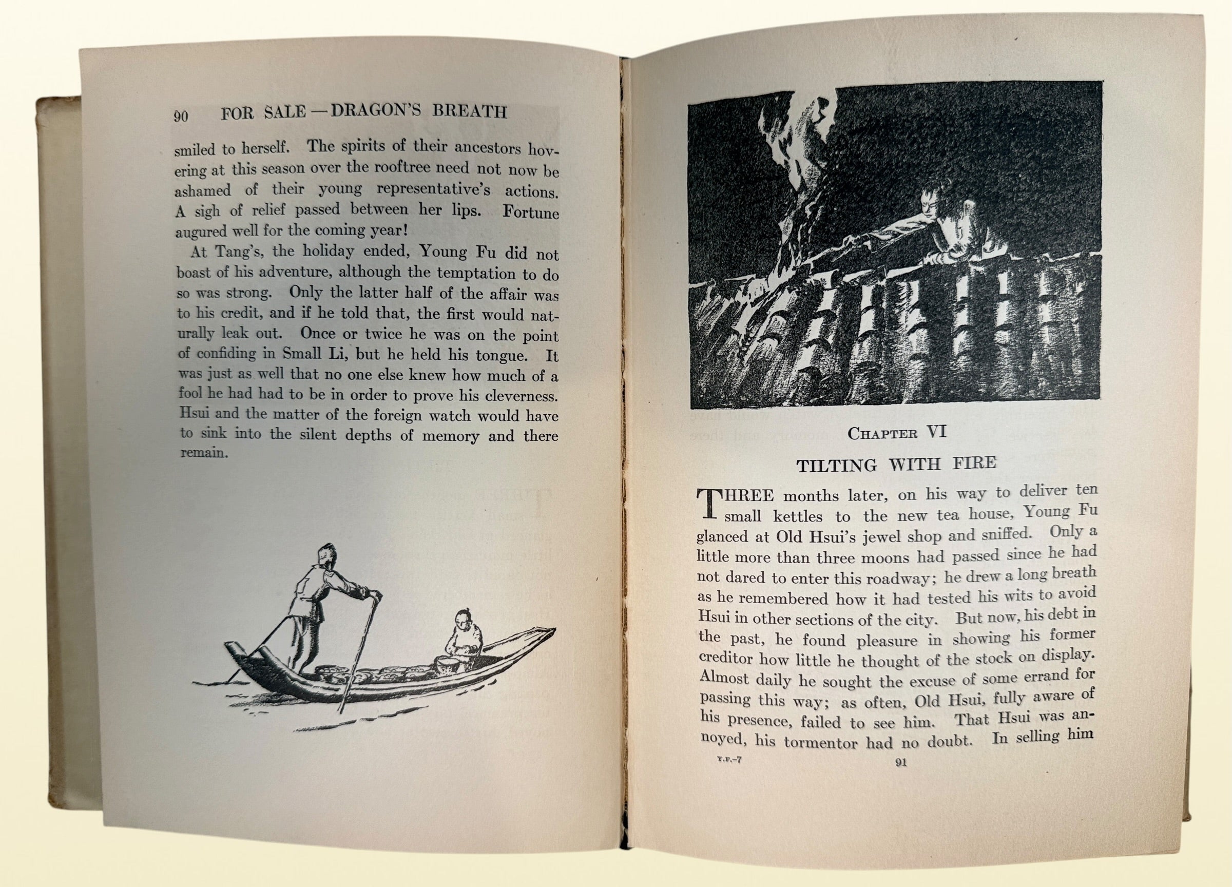 Vintage 1932 Young Fu of the Upper Yangtze by Elizabeth Foreman Lewis, illustrated by Kurt Wiese, with scarce original illustrated dust jacket.