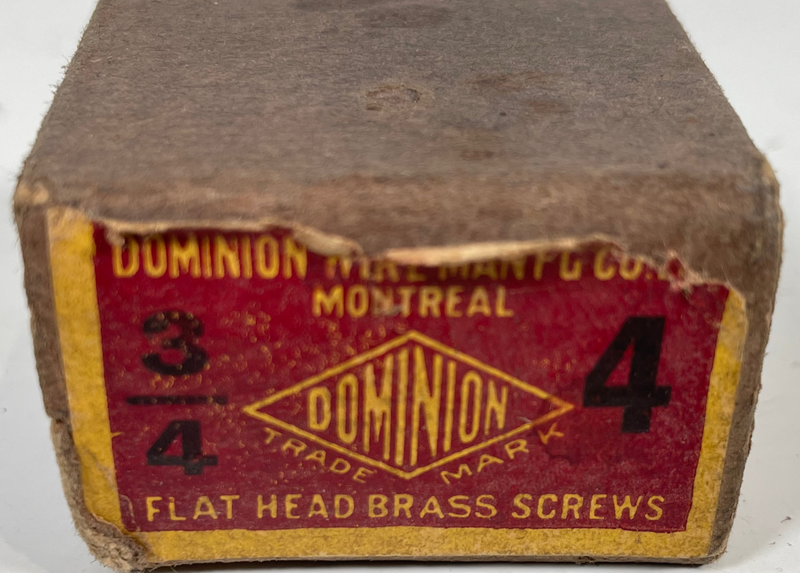 Vintage Dominion, Flat Head Brass Screws. 3/4 - 4