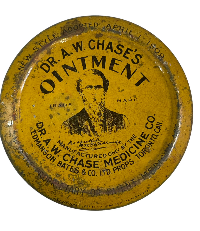 VINTAGE DR. A W CHASE'S OINTMENT TIN CANADIAN TIN EDMANSON BATES CO OAKVILLE