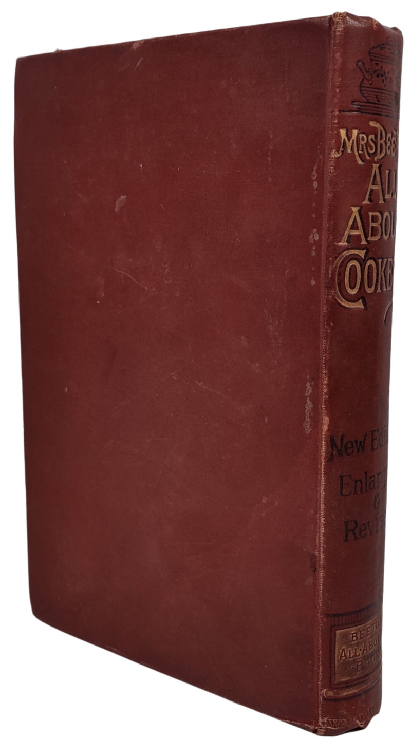 Mrs.  Beeton's, All About Cookery,  Edition, 1900, Antique