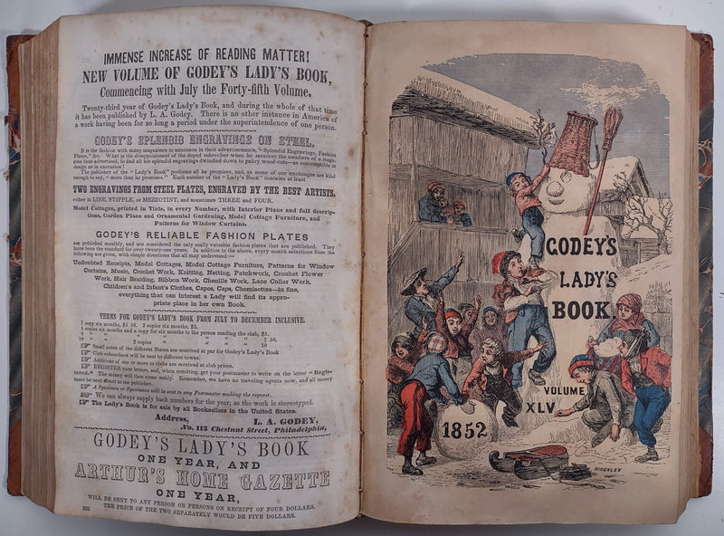 The Lady's Book, Godeys, 1852 , Fashion & Ilustrations.