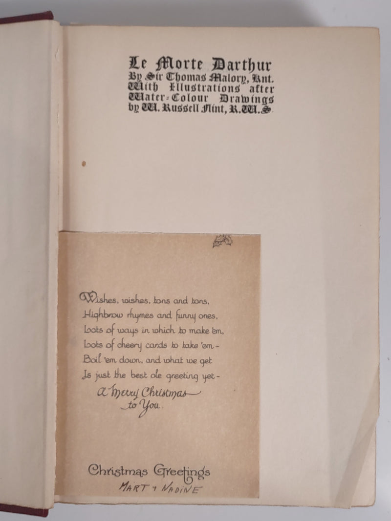 1927 Rare première édition en un volume, Le Morte Darthur, Histoire du Roi Arthur