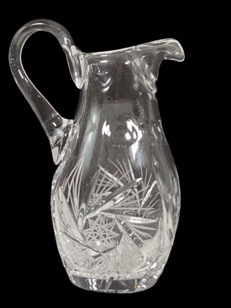 J Hoare Eleanor American Cut Crystal Pinwheel Pitcher