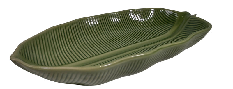 Vintage 1980s Banana Leaf Serving Bowl Set - 3 pcs