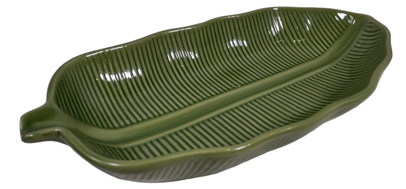 Vintage 1980s Banana Leaf Serving Bowl Set - 3 pcs