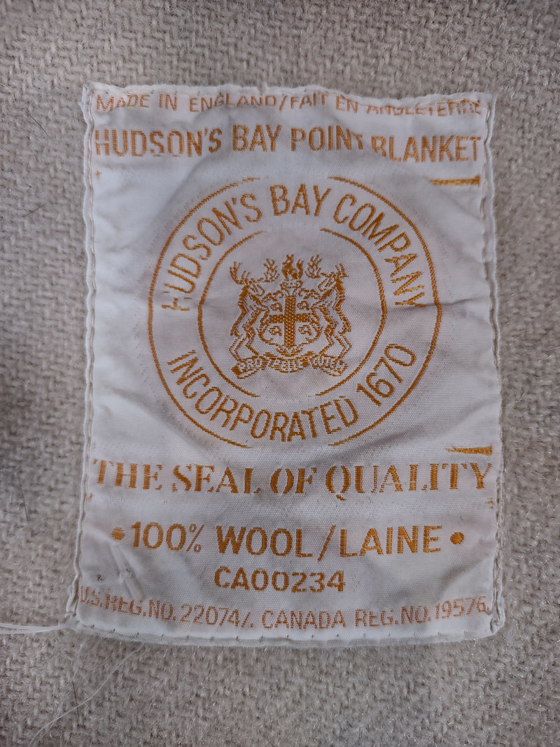 Original Vintage Queen Size Hudson Bay “point” Wool Blanket