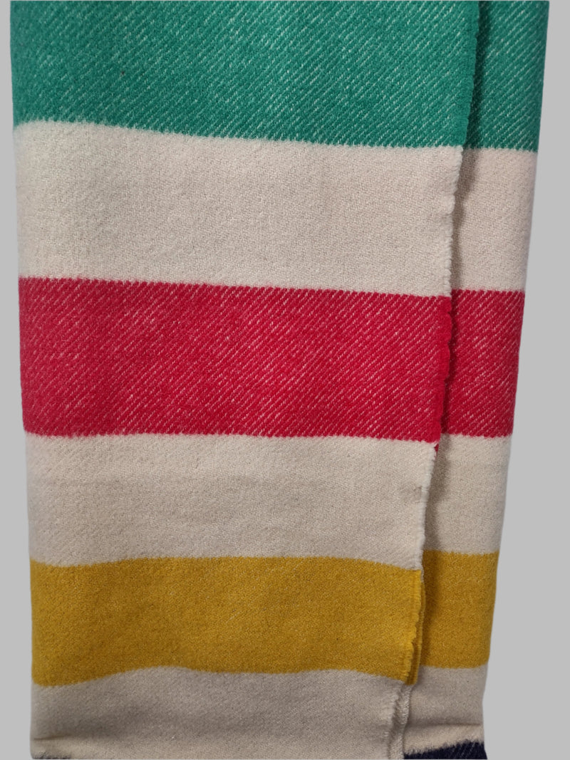 Original Vintage Queen Size Hudson Bay “point” Wool Blanket