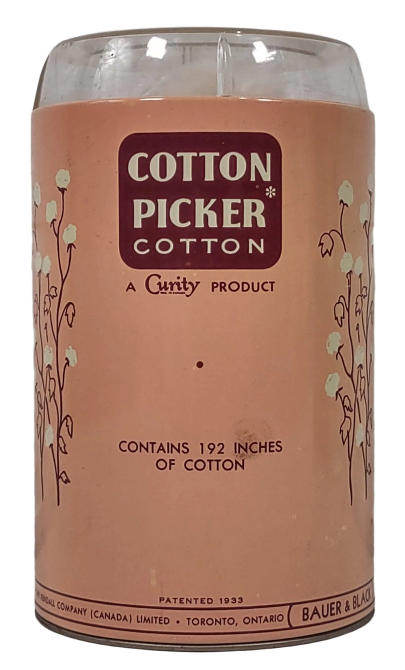 Vintage 1950s Curity Cotton Picker 6763, Tin Dispenser.