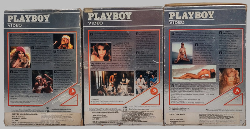 3 cassettes vidéo BETA, Playboy Video, Vol 1, 3, 4 Édition Collector. 1982 CBS FOX Video