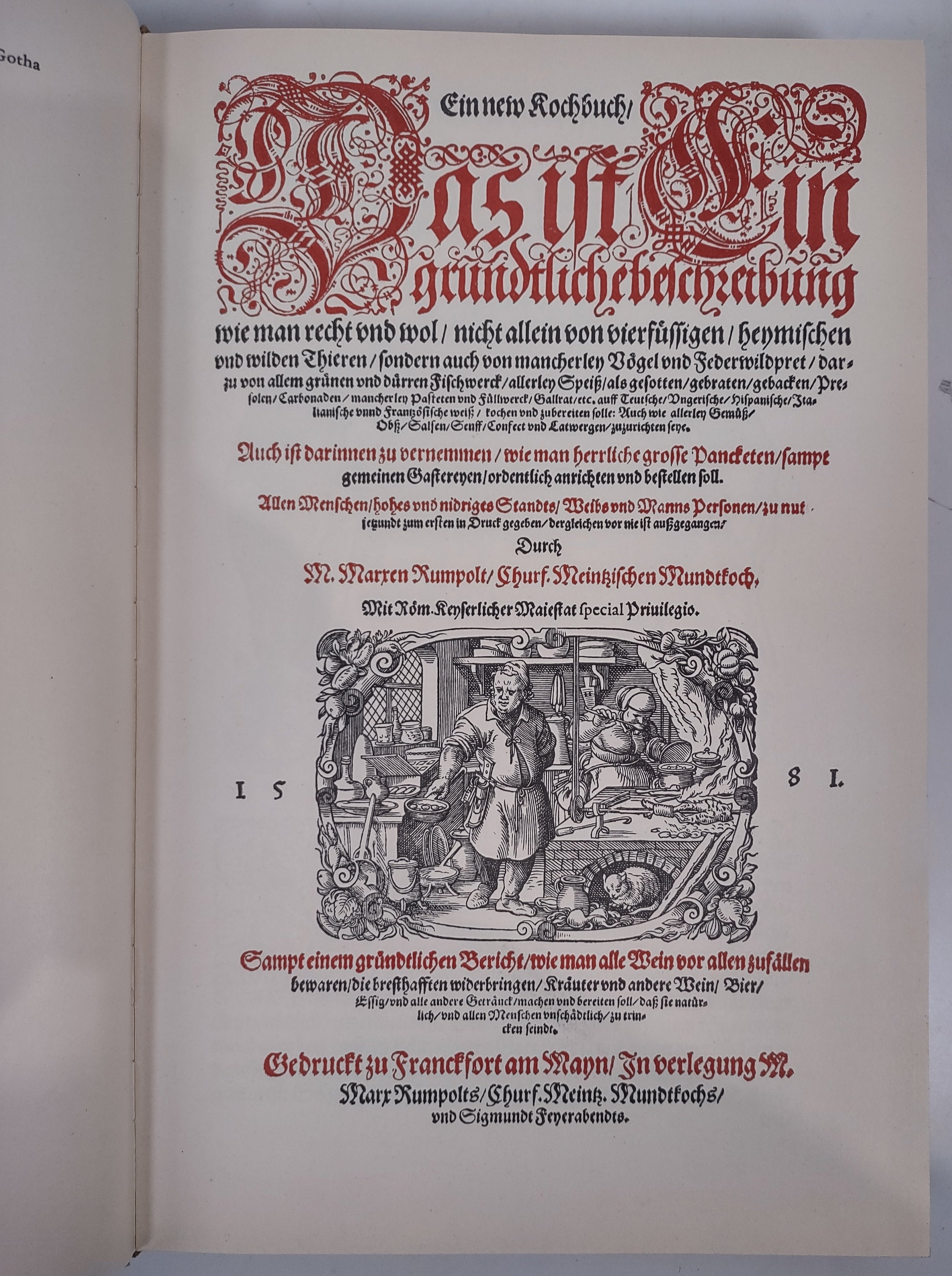 1976 Olms Facsimile – Rumpolt’s Ein new Kochbuch (1581 Culinary Manual)