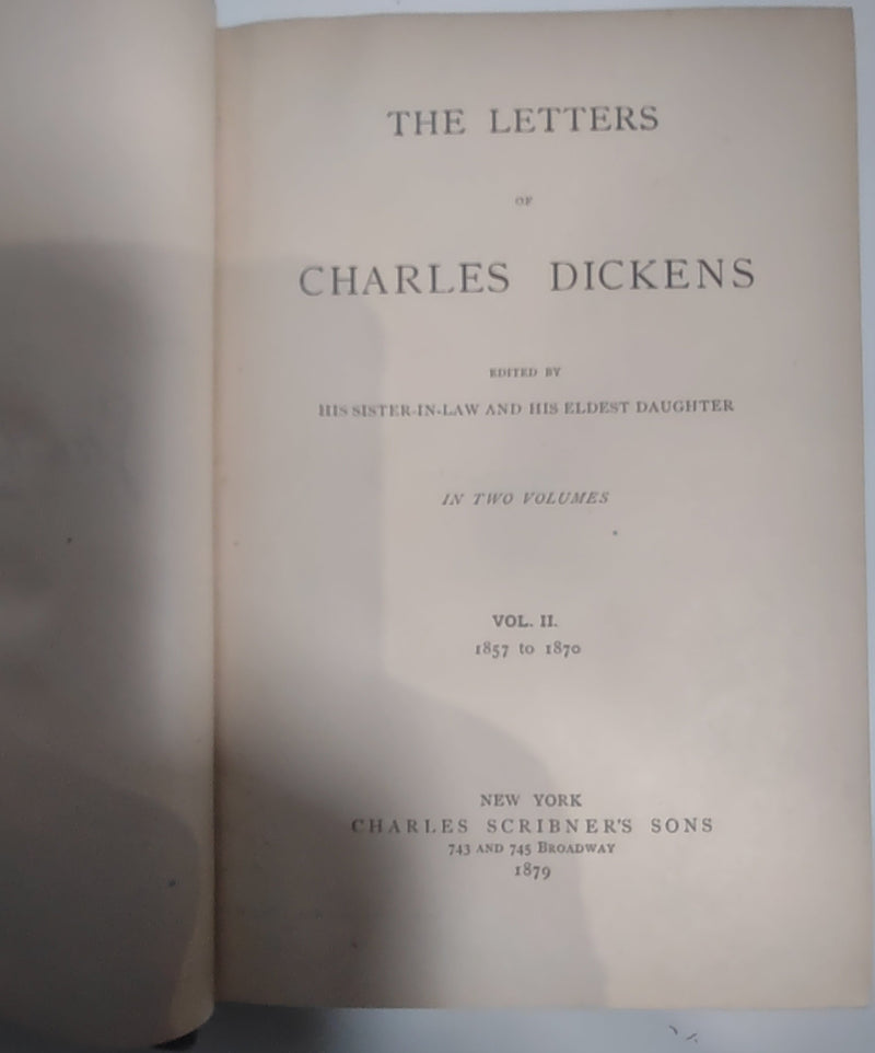 Lettres de Charles Dickens, coffret en 2 volumes. 1879