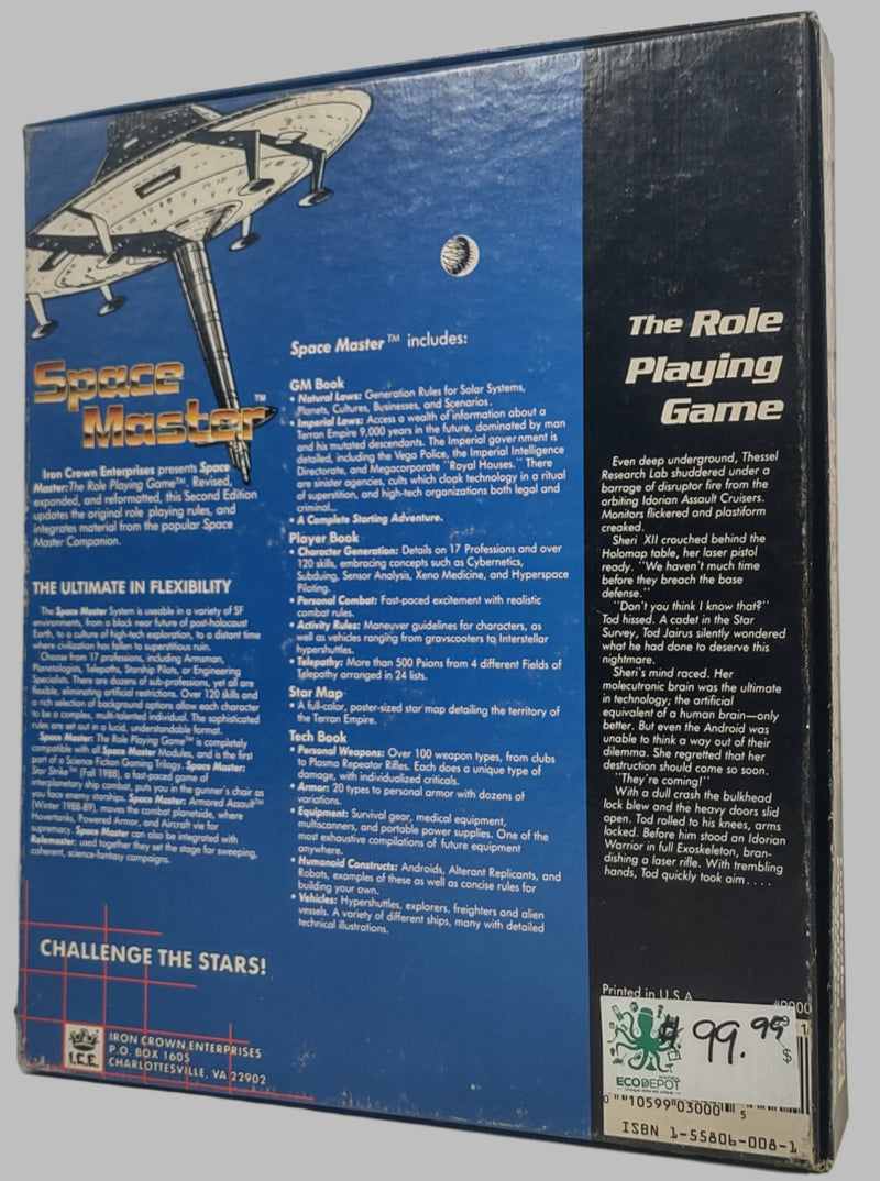 Space Master 1992 Science Fiction Role Playing Game ,Rulebook ICE 9000