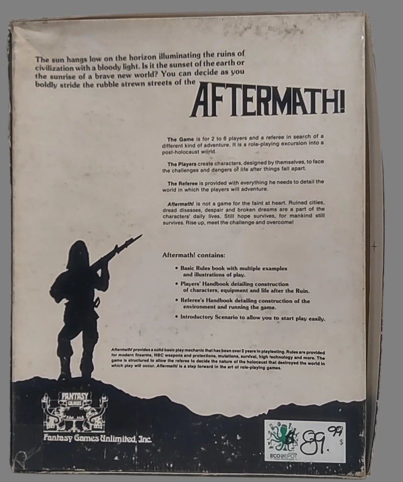 AFTERMATH! Jeu de rôle dans un monde post-Holocauste RPG Phoenix Games 1980