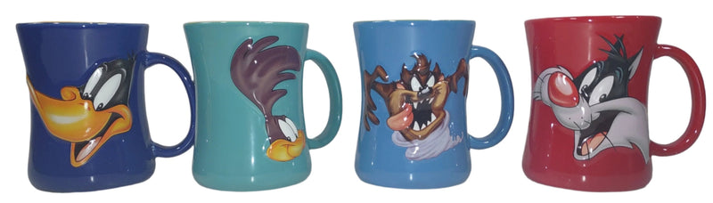 Set of 4 Looney Tunes Mugs, By Xpress Warner Bros 1999,