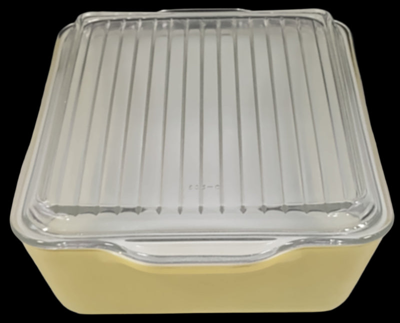 Vintage Pyrex - Yellow- 0503 B-21 Baking Dish w/ Ribbed Glass Cover