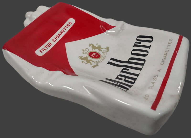 Vintage Advertising Ashtray Marlboro Cigarette Pack, Earthenware