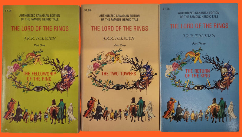 JRR Tolkien Lord of the Rings Trilogy Box Set. Methuen Publications, Canadian Publication 1975