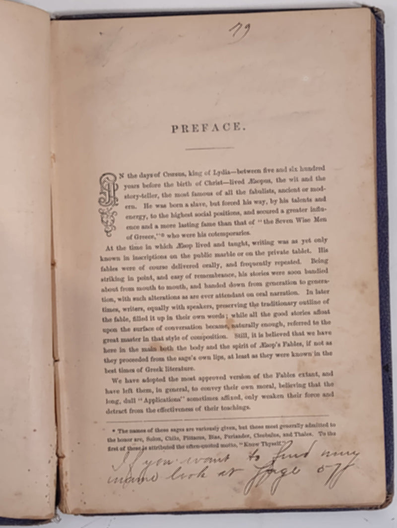 Livre ancien, Fables, contes de fées et fantaisies d'Ésope illustrés, 1867