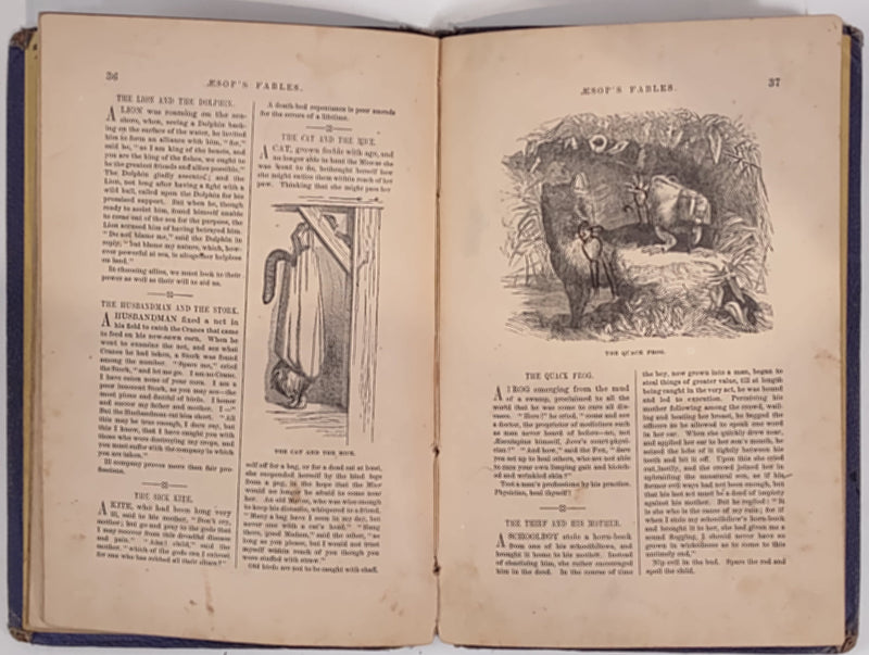 Livre ancien, Fables, contes de fées et fantaisies d'Ésope illustrés, 1867