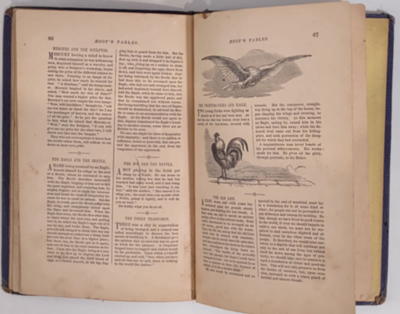 Livre ancien, Fables, contes de fées et fantaisies d'Ésope illustrés, 1867