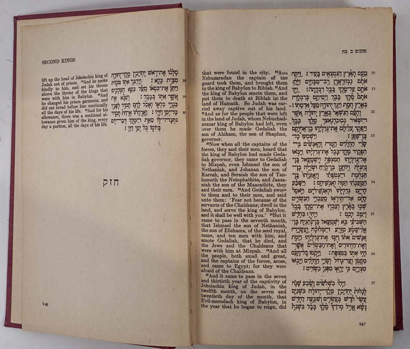 Les Saintes Écritures, texte massorétique, vol 1 et 2, publication juive.