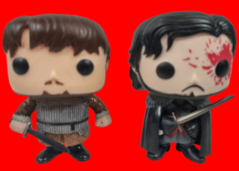 Lot of 2 Funko Pop! , Game of Thrones , Jon Snow Bloody & Samwell Tarly