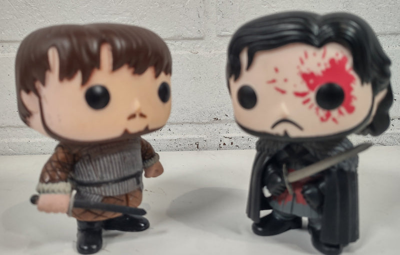 Lot of 2 Funko Pop! , Game of Thrones , Jon Snow Bloody & Samwell Tarly