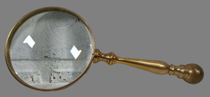 Antique Brass Magnifying Glass 8.5 in Length.