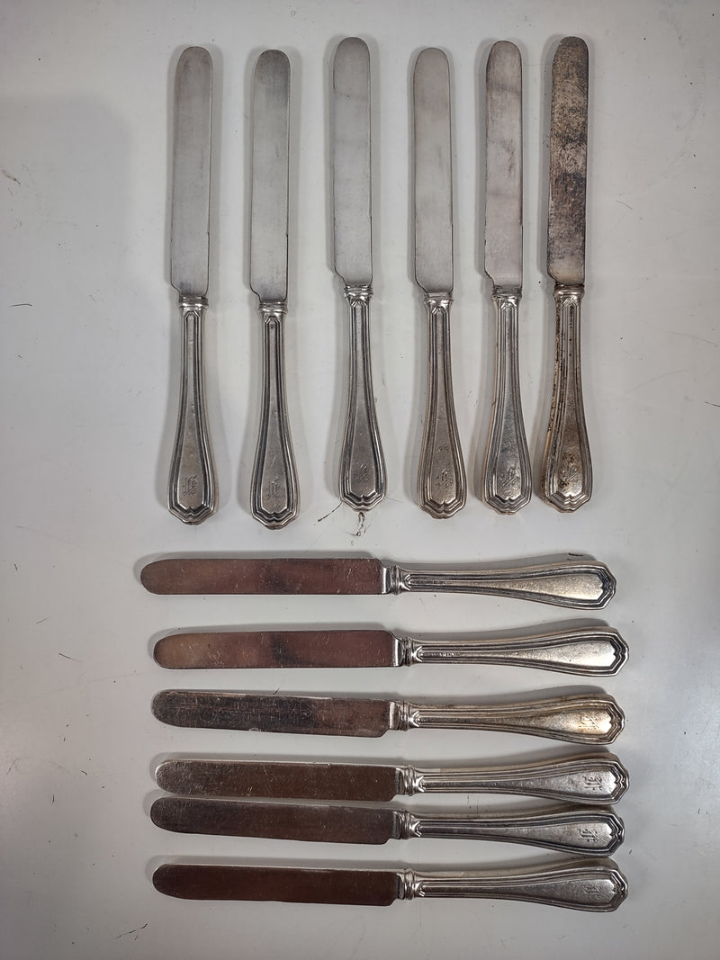 Lot of 12 Birks Sterling Silver, Georgian Knives