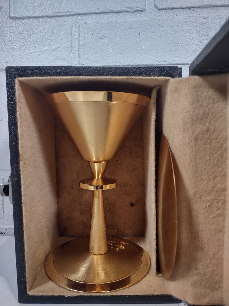 Religious Chalice, Chevalier de Colombe 4th Degree , All Gold Plated. W/Box