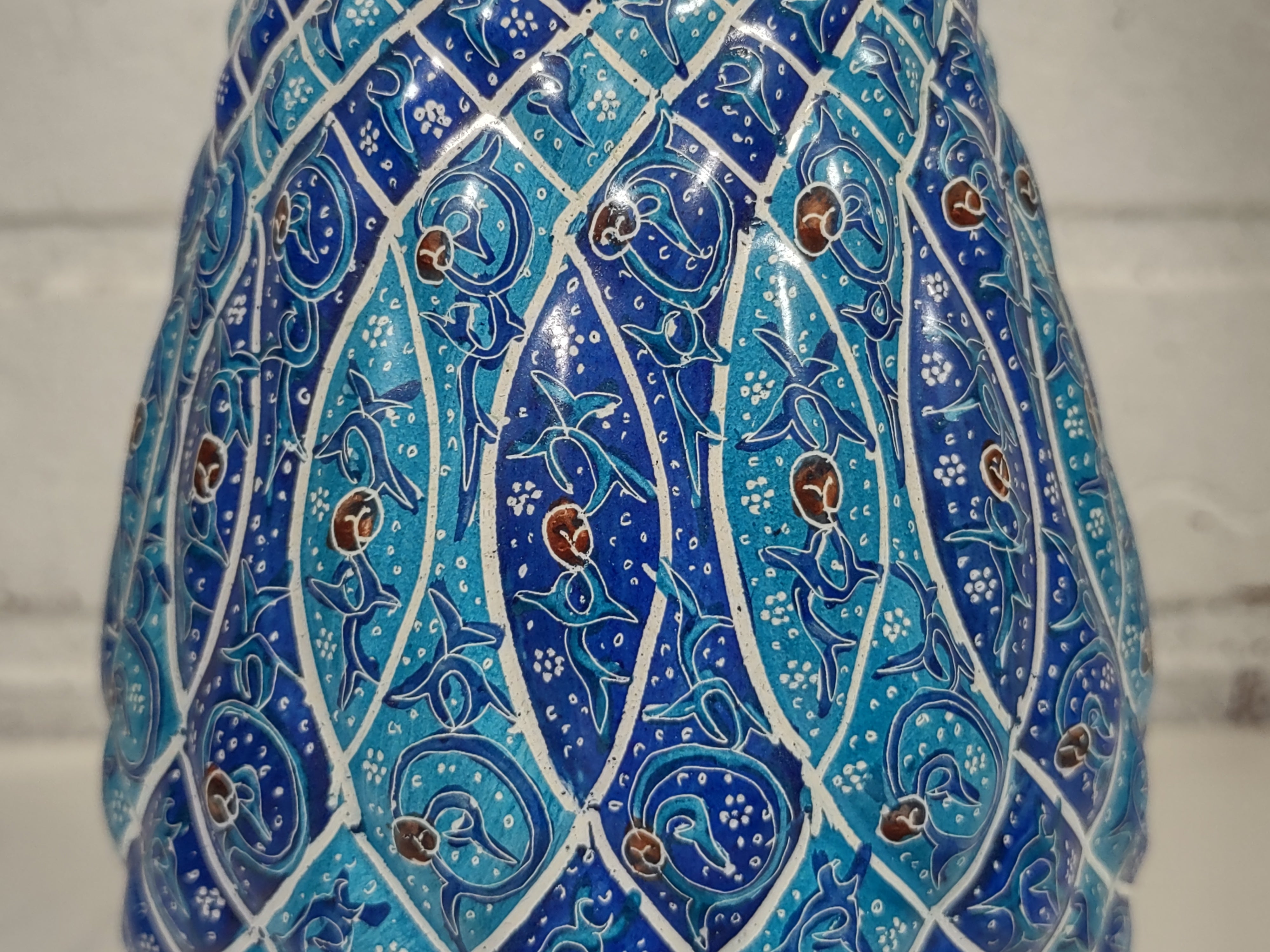 Antique Persian Enamel Vase - Esfahan, Iran.
