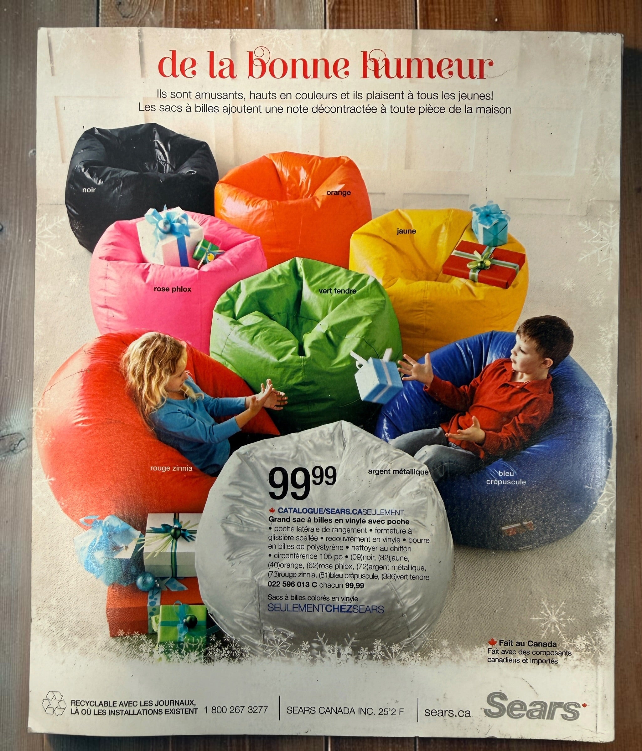 2012 Sears Canada Cadeaux de rêve French Christmas Wish Book, 60th anniversary edition. Vintage Canadian retail catalogue with 996 pages of nostalgia.