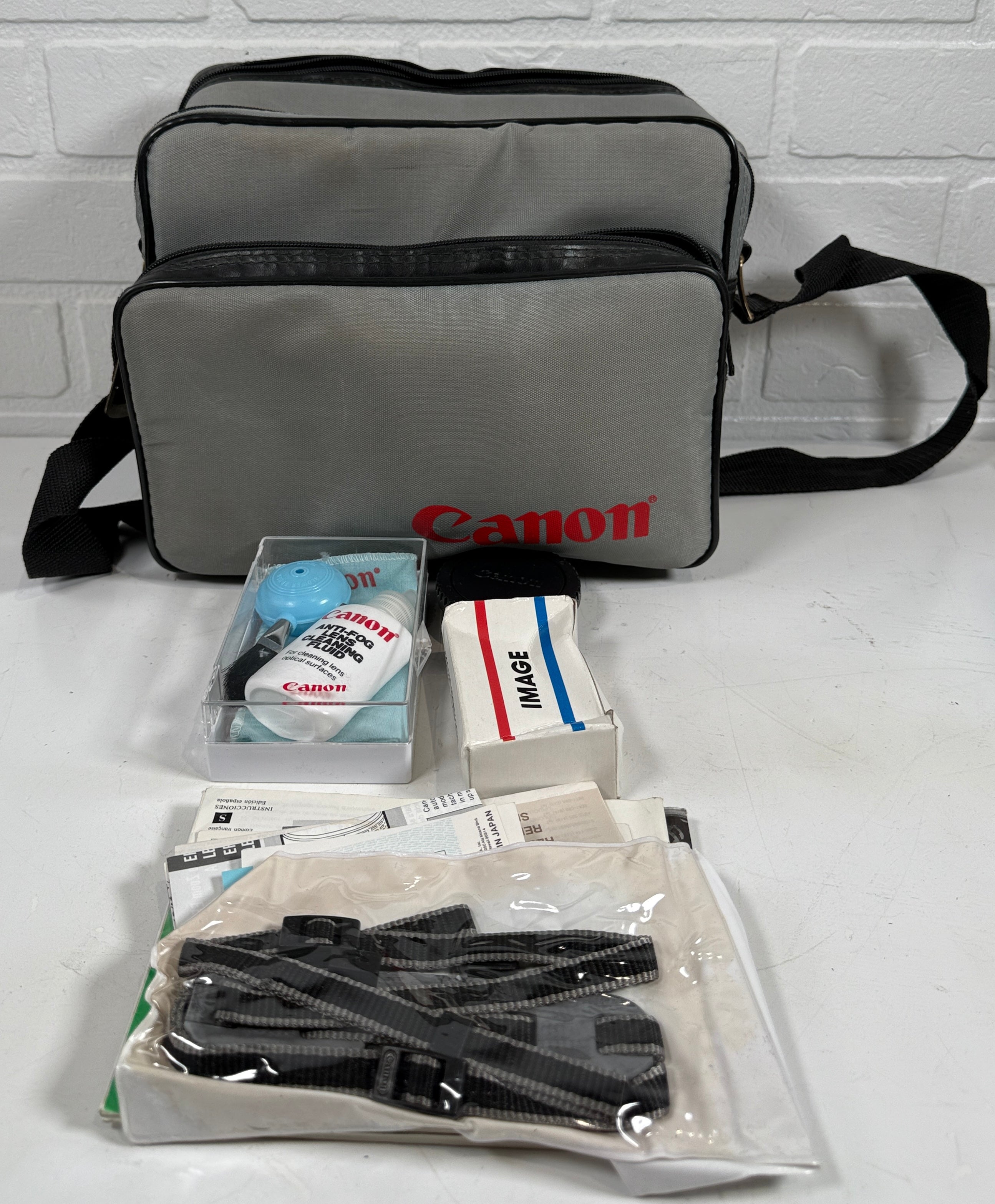 Canon EOS 630 35mm Film SLR Camera Kit – UNTESTED – W/ Lens, Bag, Strap & Accessories