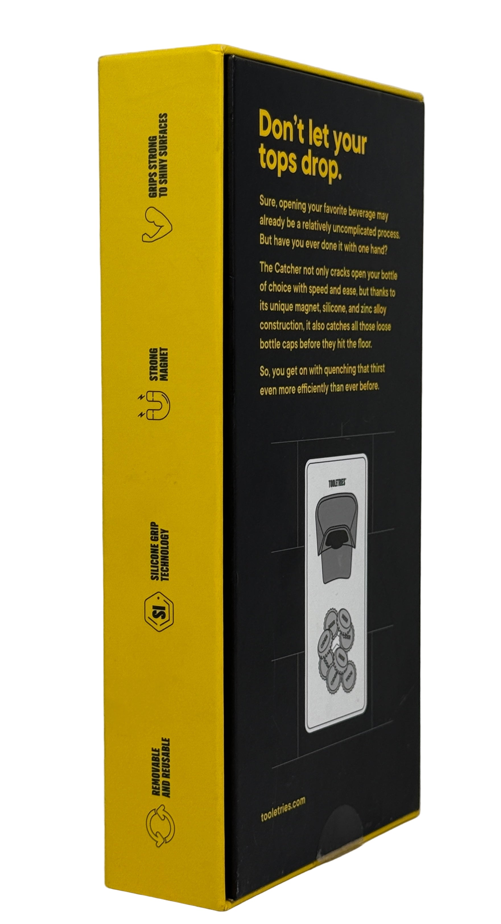 Modern Wall-Mounted Bottle Opener – Magnetized “The Catcher”