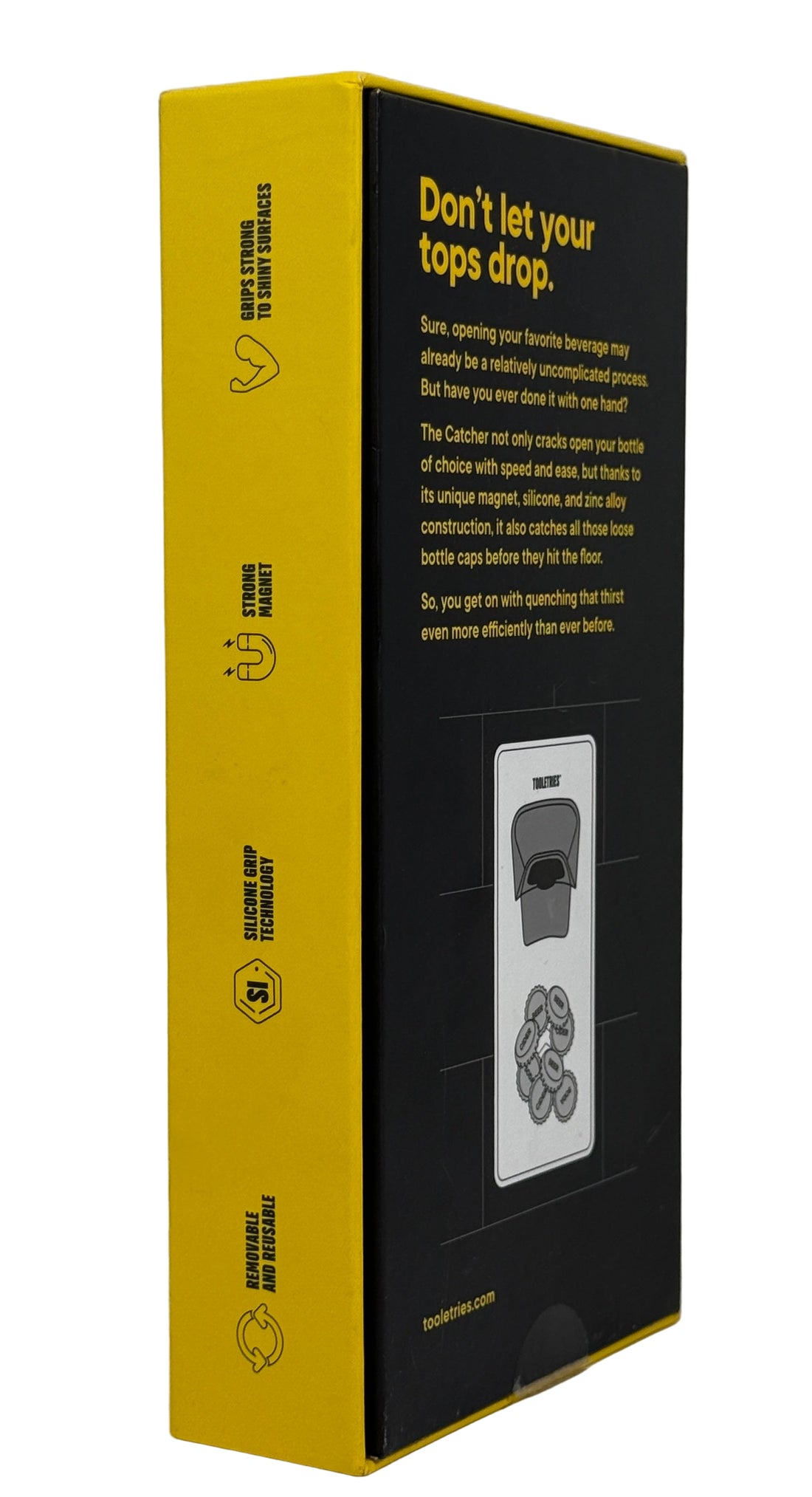 Modern Wall-Mounted Bottle Opener – Magnetized “The Catcher”