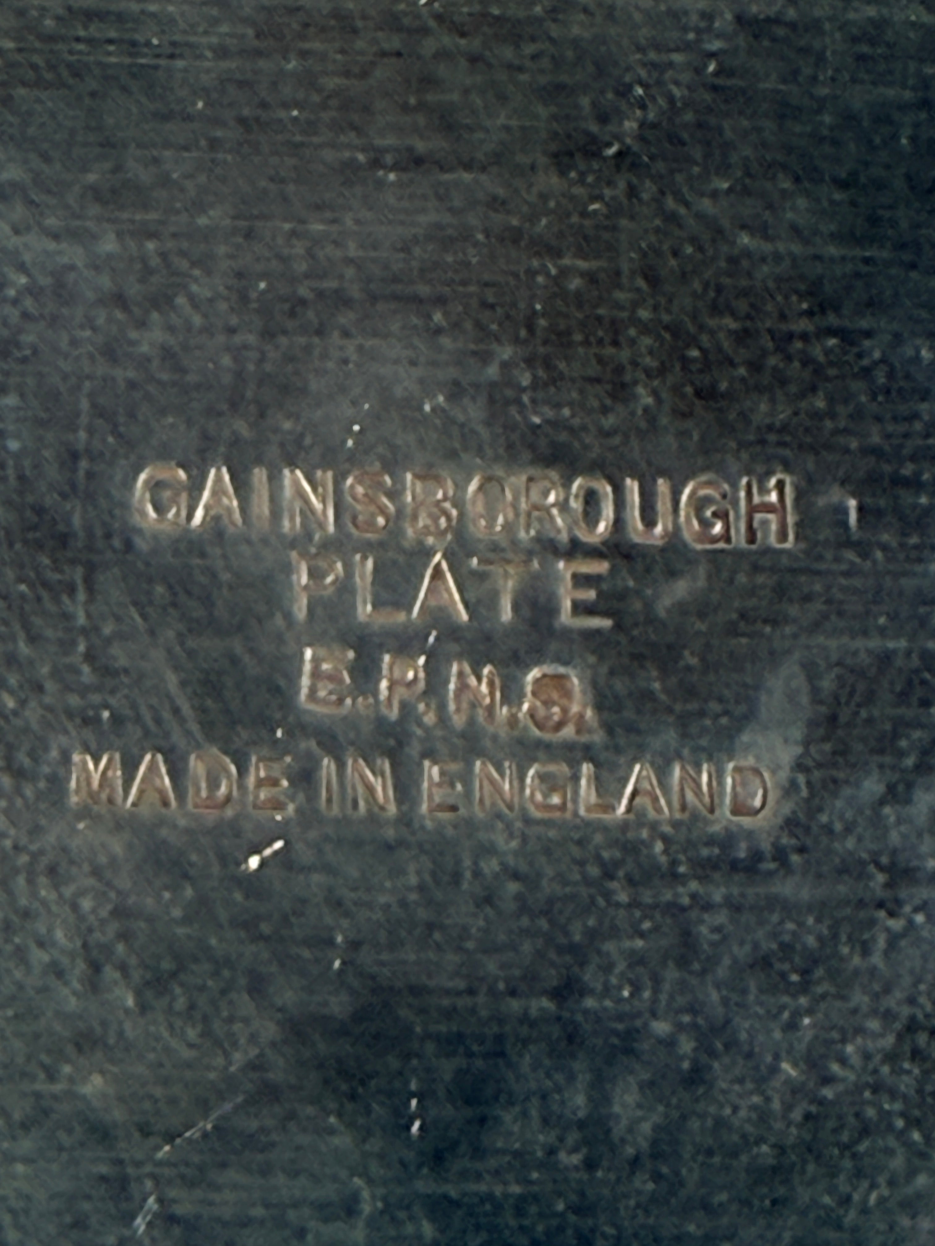 Pot à conserves anglais du milieu du XXe siècle en EPNS, doublure en verre cobalt, assiette Gainsborough.