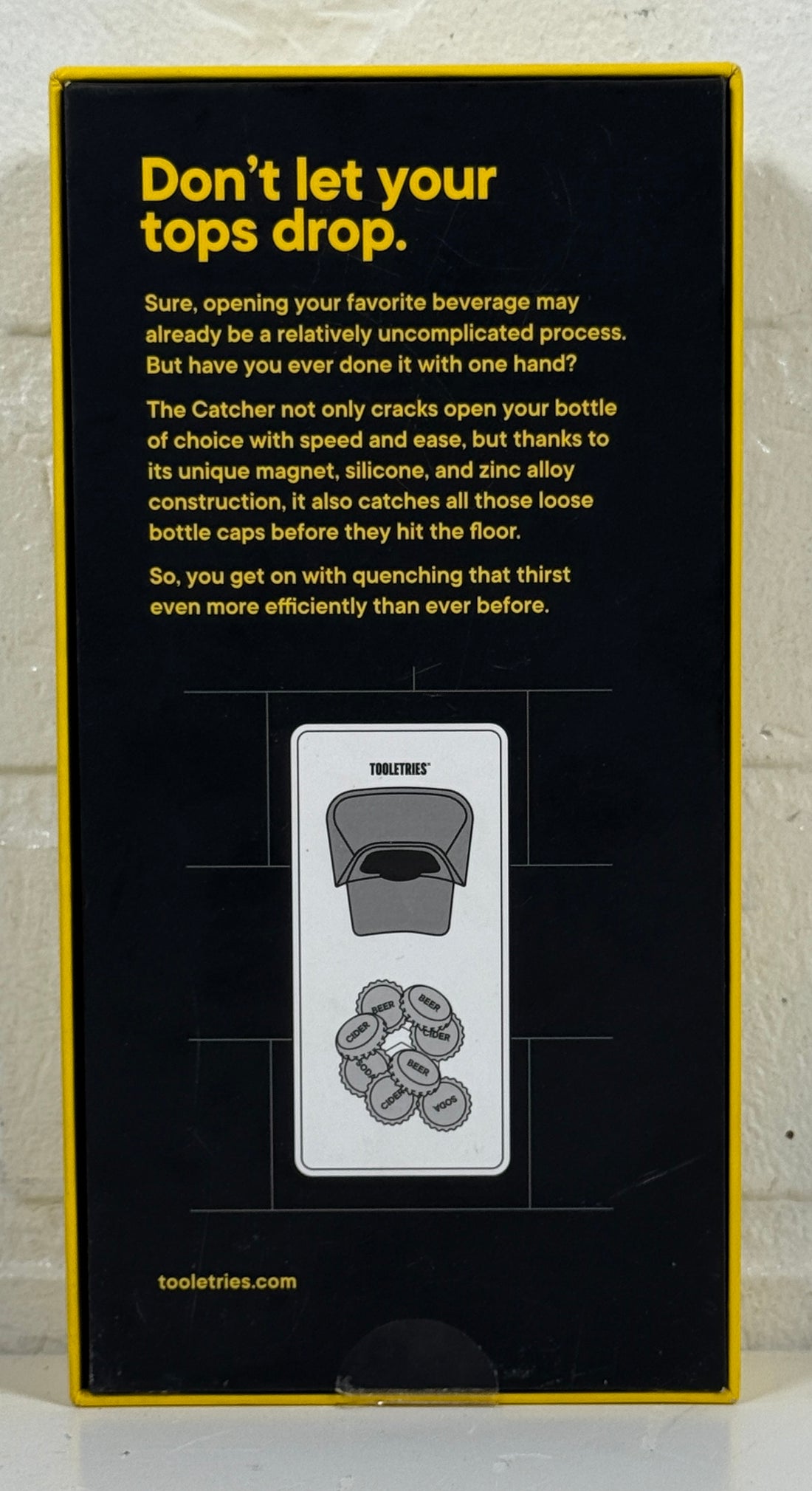 Modern Wall-Mounted Bottle Opener – Magnetized “The Catcher”