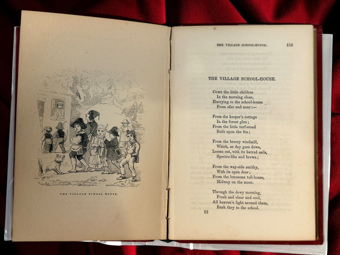 Rare 1854 first Philadelphia edition of Mary Howitt’s Midsummer Flowers, illustrated in original gilt cloth and featuring an early Christina Rossetti poem.